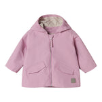 Red over jacket with hat,, and and and for for