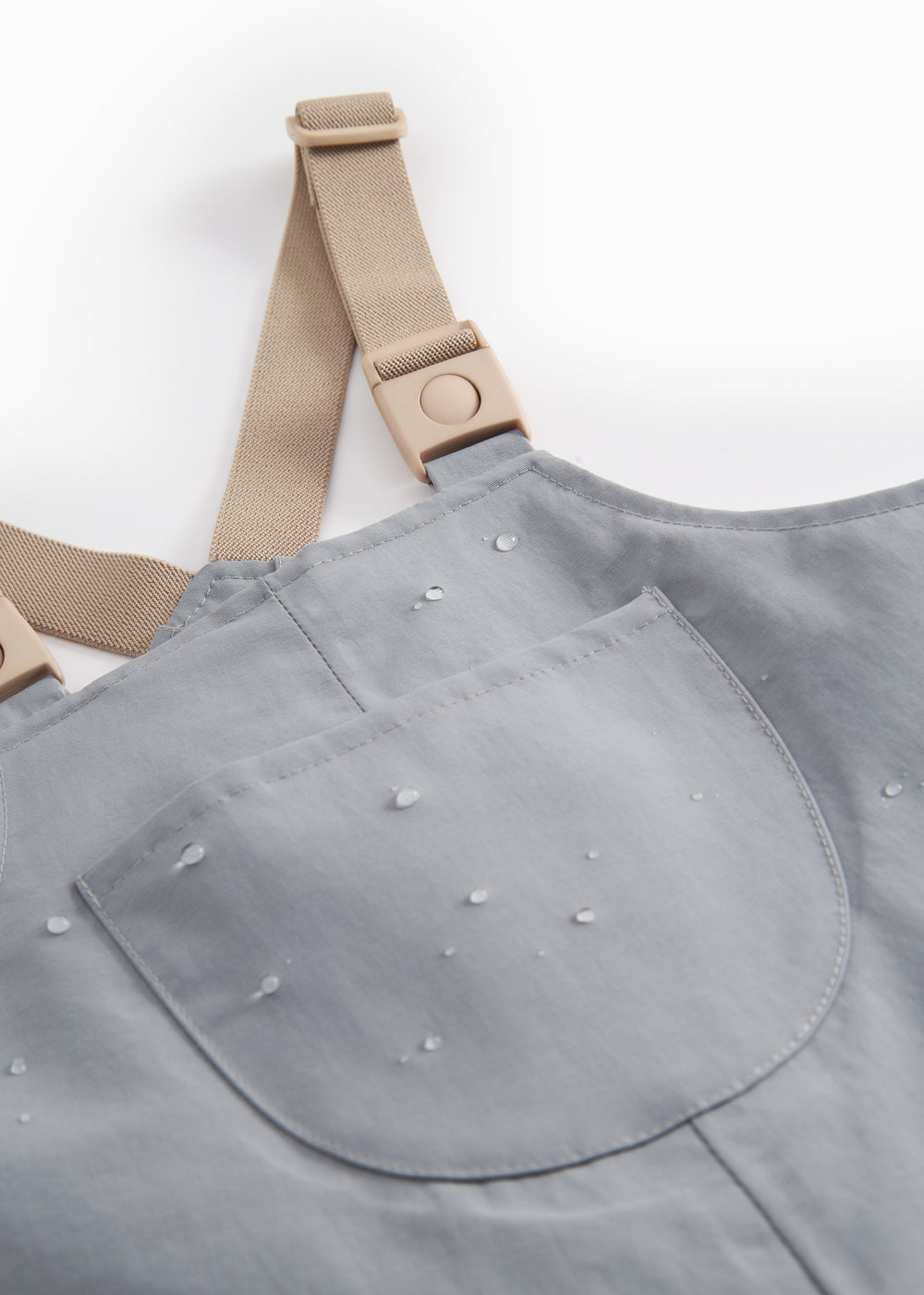 Gray overalls with pockets and footies for children