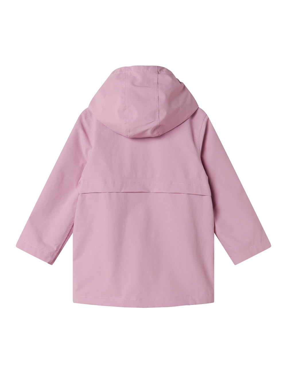 Lyserød overgangsjakke med hætte, lommer og knapper