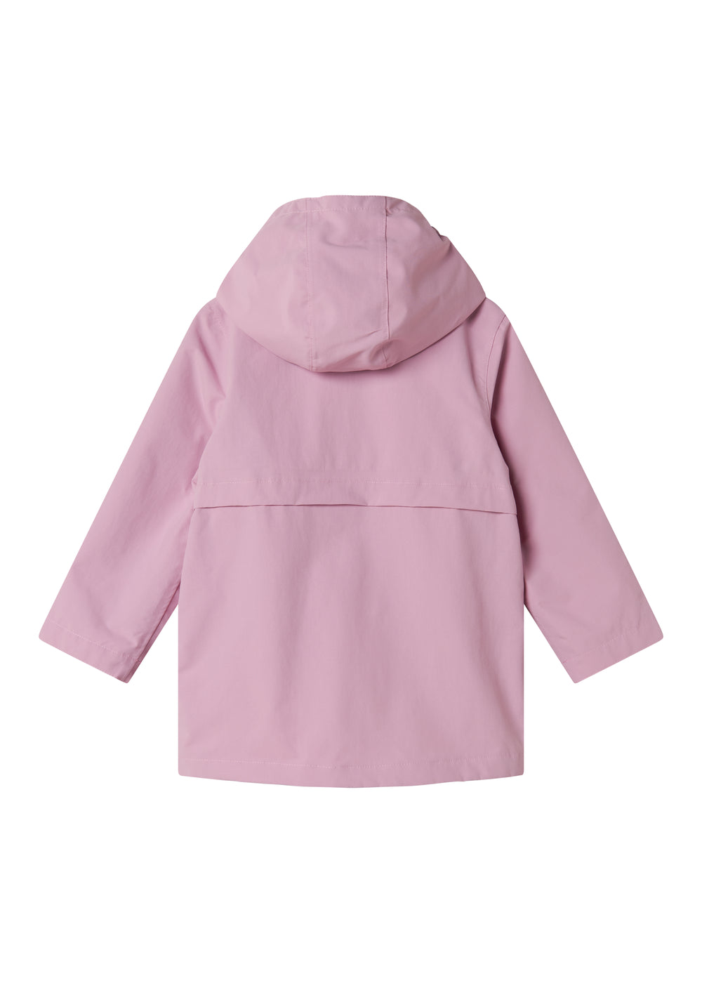 Lyserød overgangsjakke med hætte, lommer og knapper