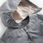 Grå overgangsjakke med hætte og lommer til børn