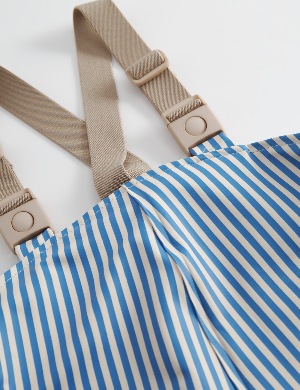 Blue striped rainbow pants with elastic and footies for children