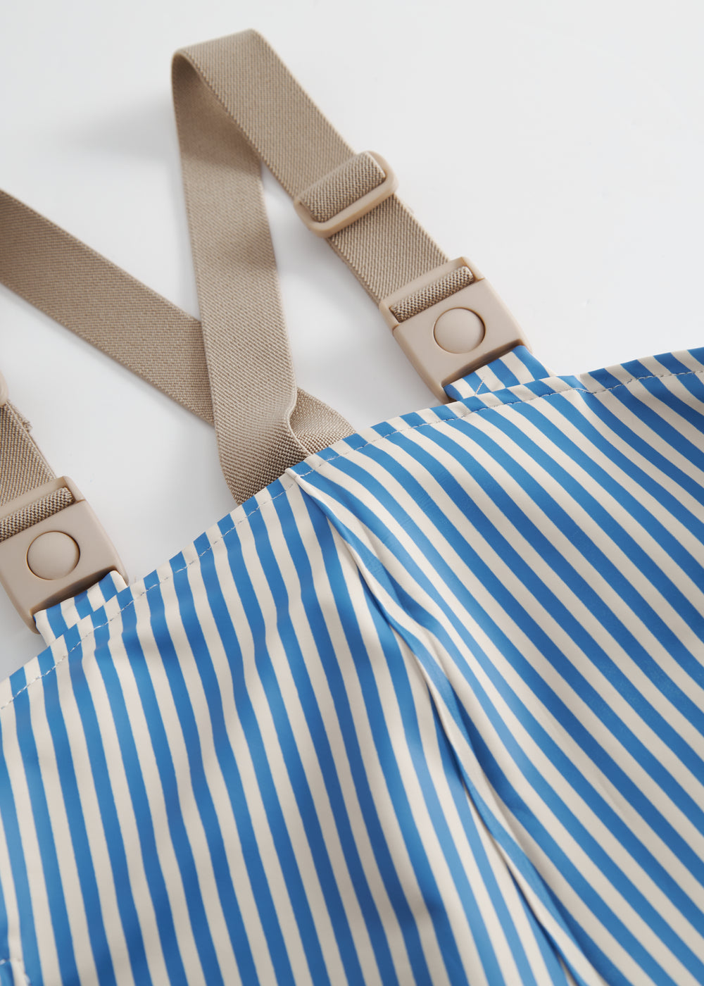 Blue striped rainbow pants with elastic and footies for children