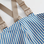 Blue striped rainbow pants with elastic and footies for children