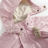 Red and white striped raincoat with hat and booties for baby