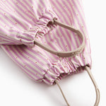 Red and white striped raincoat with hat and booties for baby