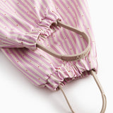 Red and white striped raincoat with hat and booties for baby
