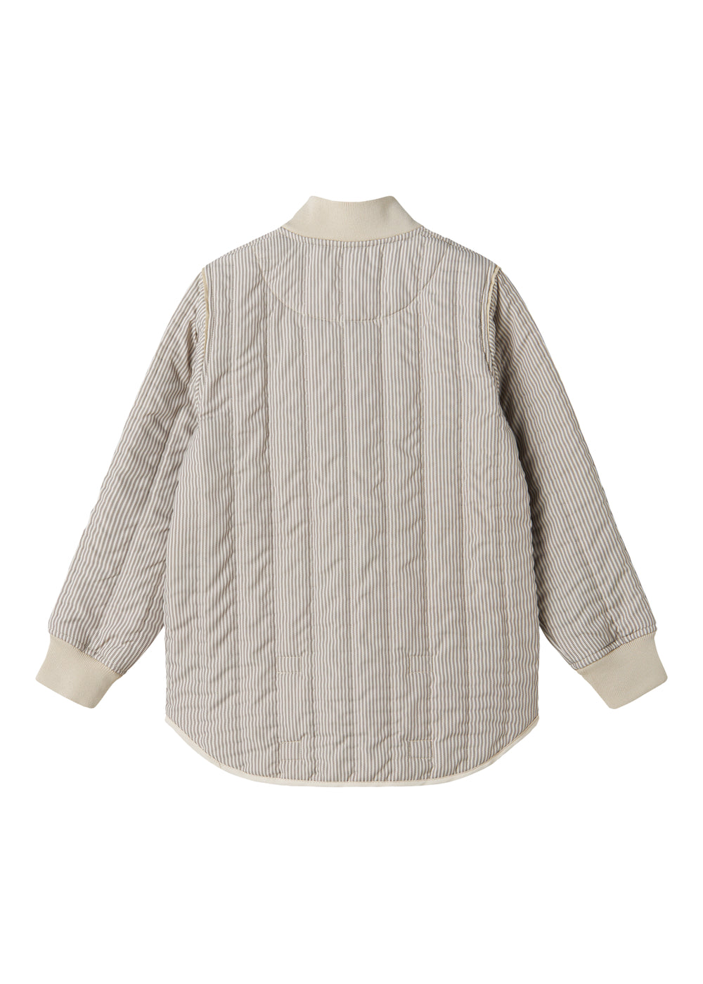 Mørkebrun stribet termo jakke til børn