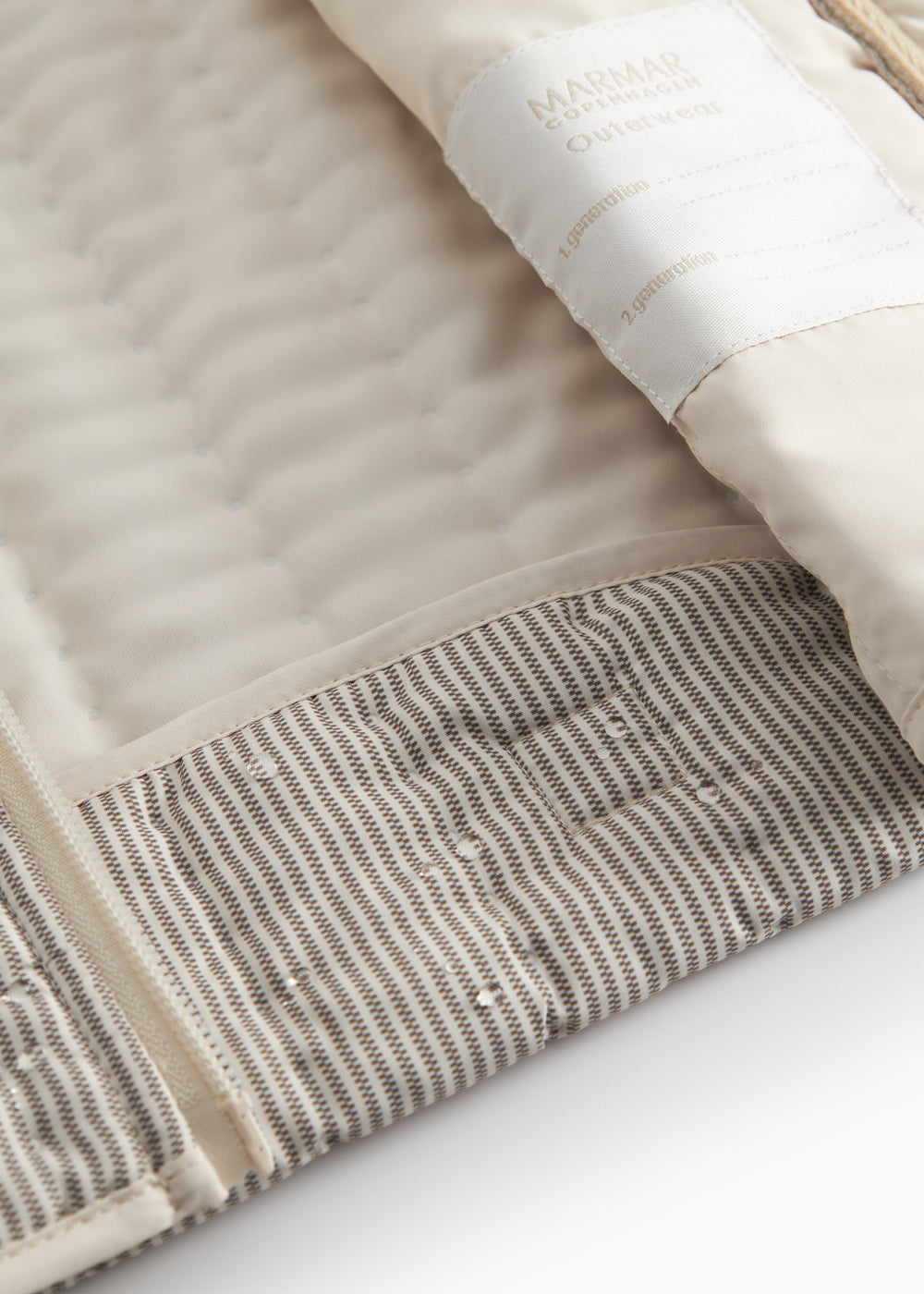 Mørkebrun stribet termo jakke til børn