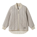 Dark brown striped thermal jacket for children