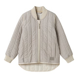 Dark brown striped thermal jacket for children