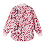 Lyserød termo jakke med leopardprint til børn