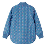 Blå termo jakke med blomstret print til barn