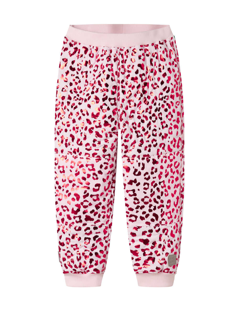 Red thermal pants with leopard print for children