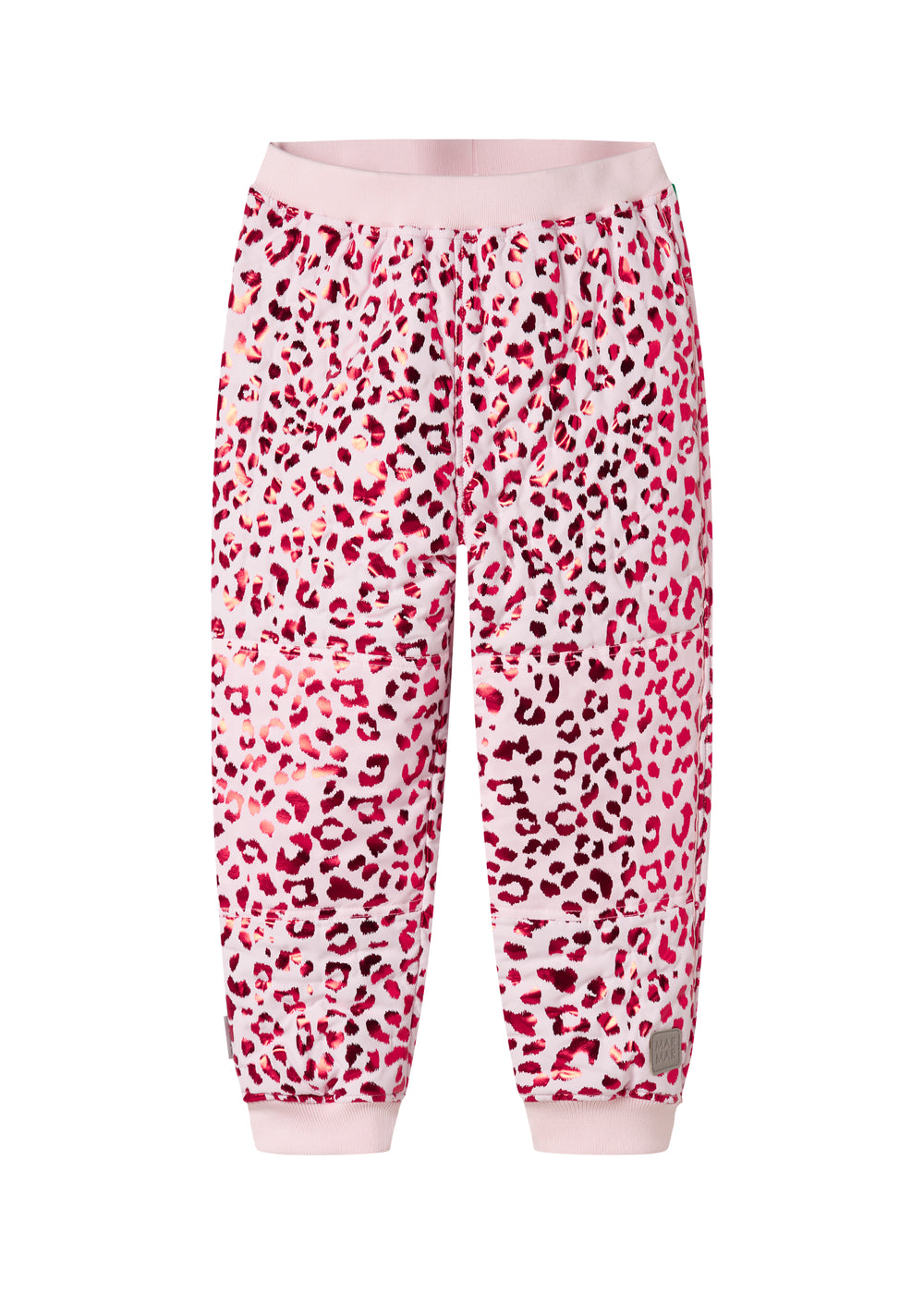 Red thermal pants with leopard print for children
