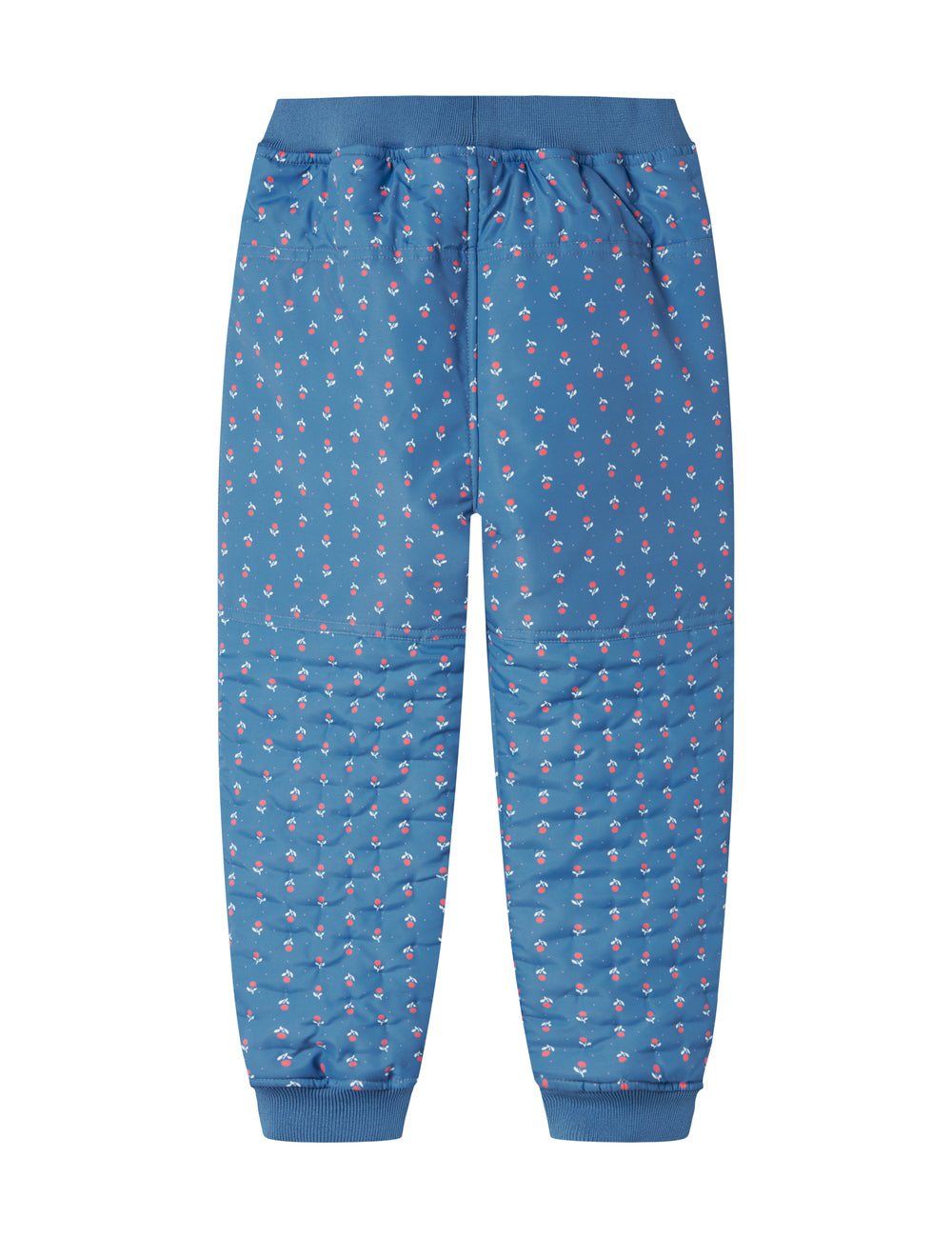 Blå termobukser med blomster print til børn