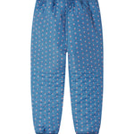 Blå termobukser med blomster print til børn