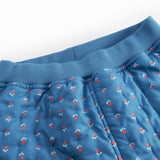 Blå termobukser med blomster print til børn