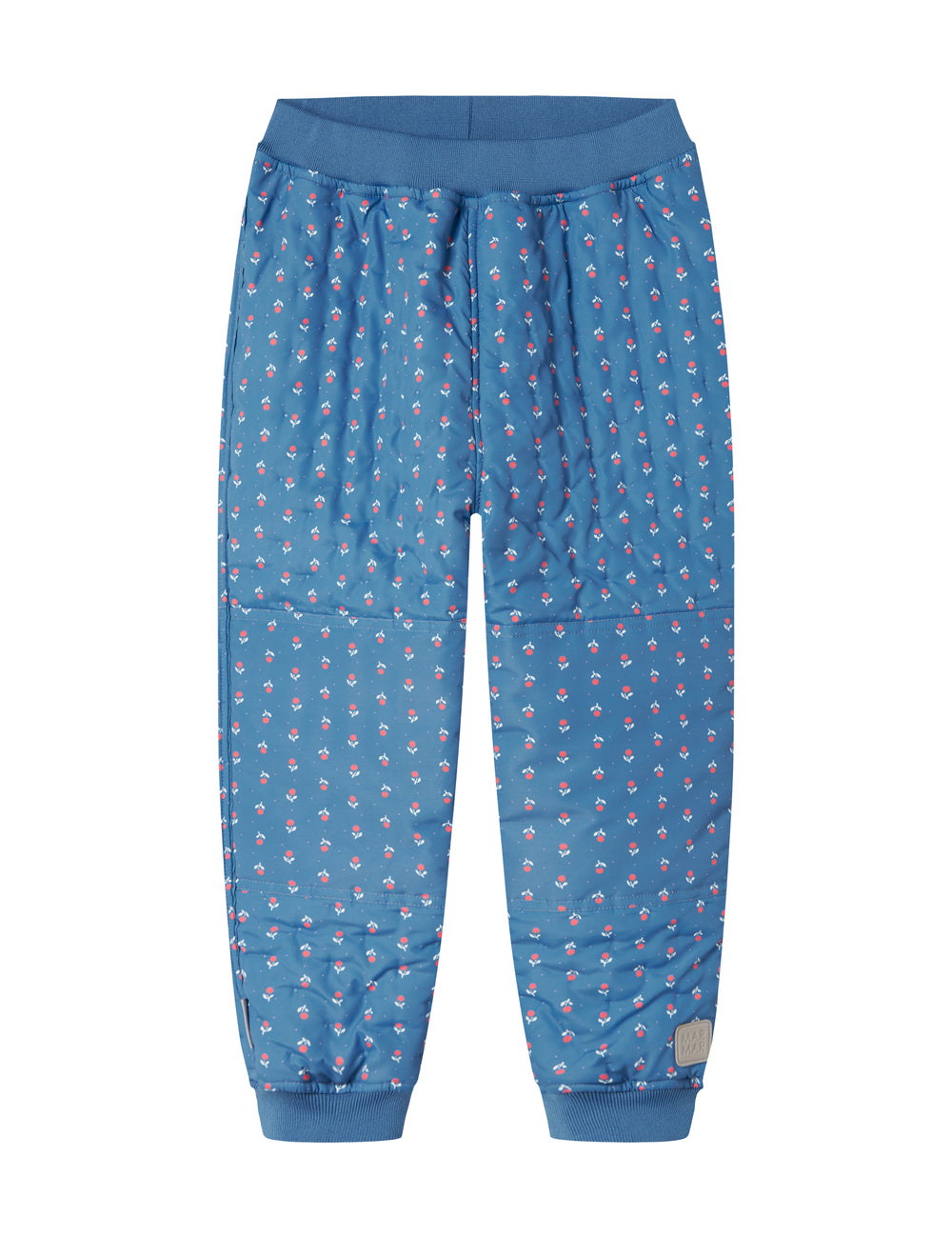 Blue thermal pants with floral print for children