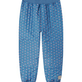 Blue thermal pants with floral print for children