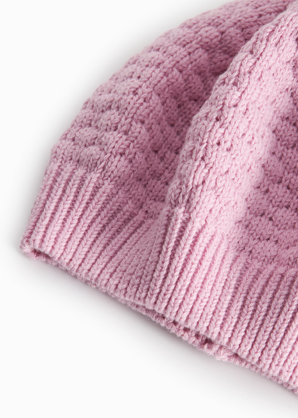 Lyserød strikket babyhue