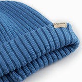 Blue ribbed hat for children
