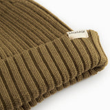 Striped hat for children with a turned-up edge.