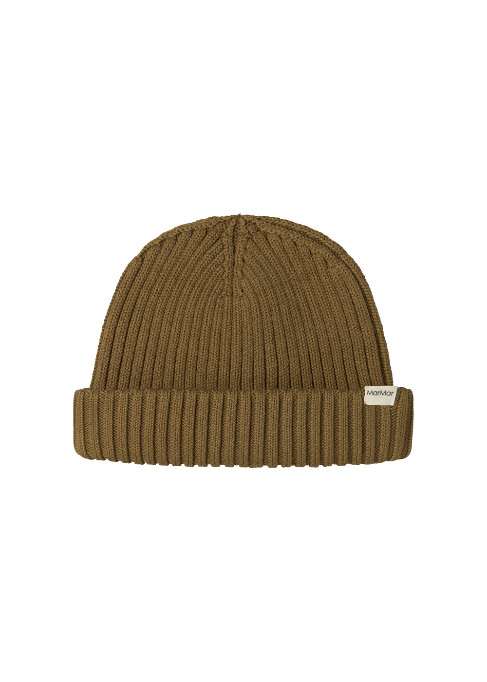 Striped hat for children with a turned-up edge.