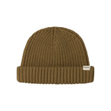 Striped hat for children with a turned-up edge.
