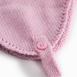 Ribbet lyserød hue til baby