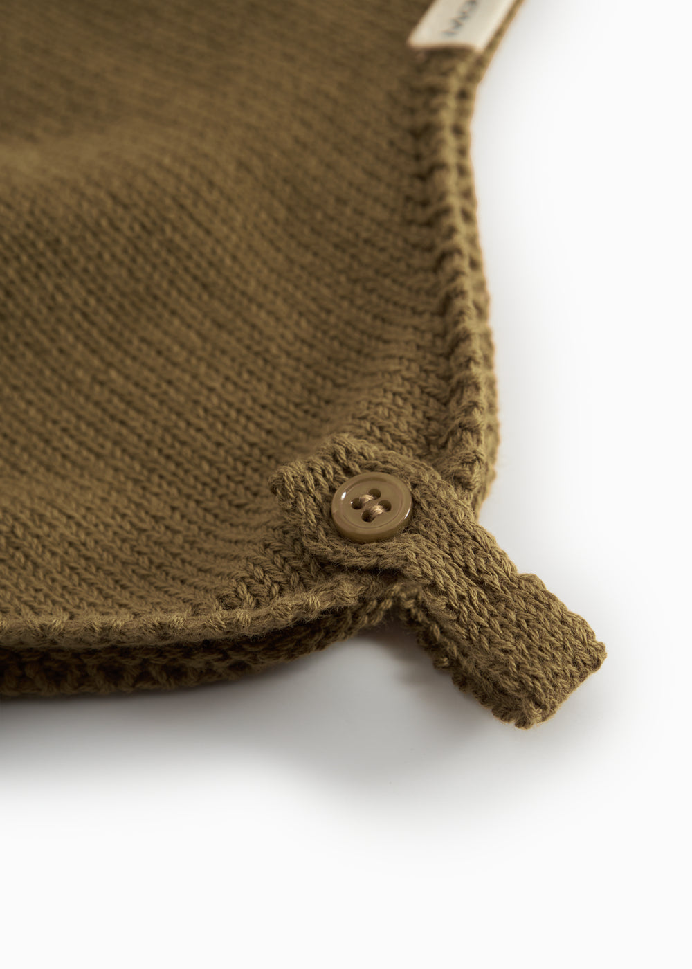 Brown knitted baby hat