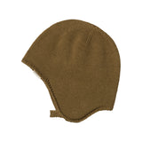 Brown knitted baby hat