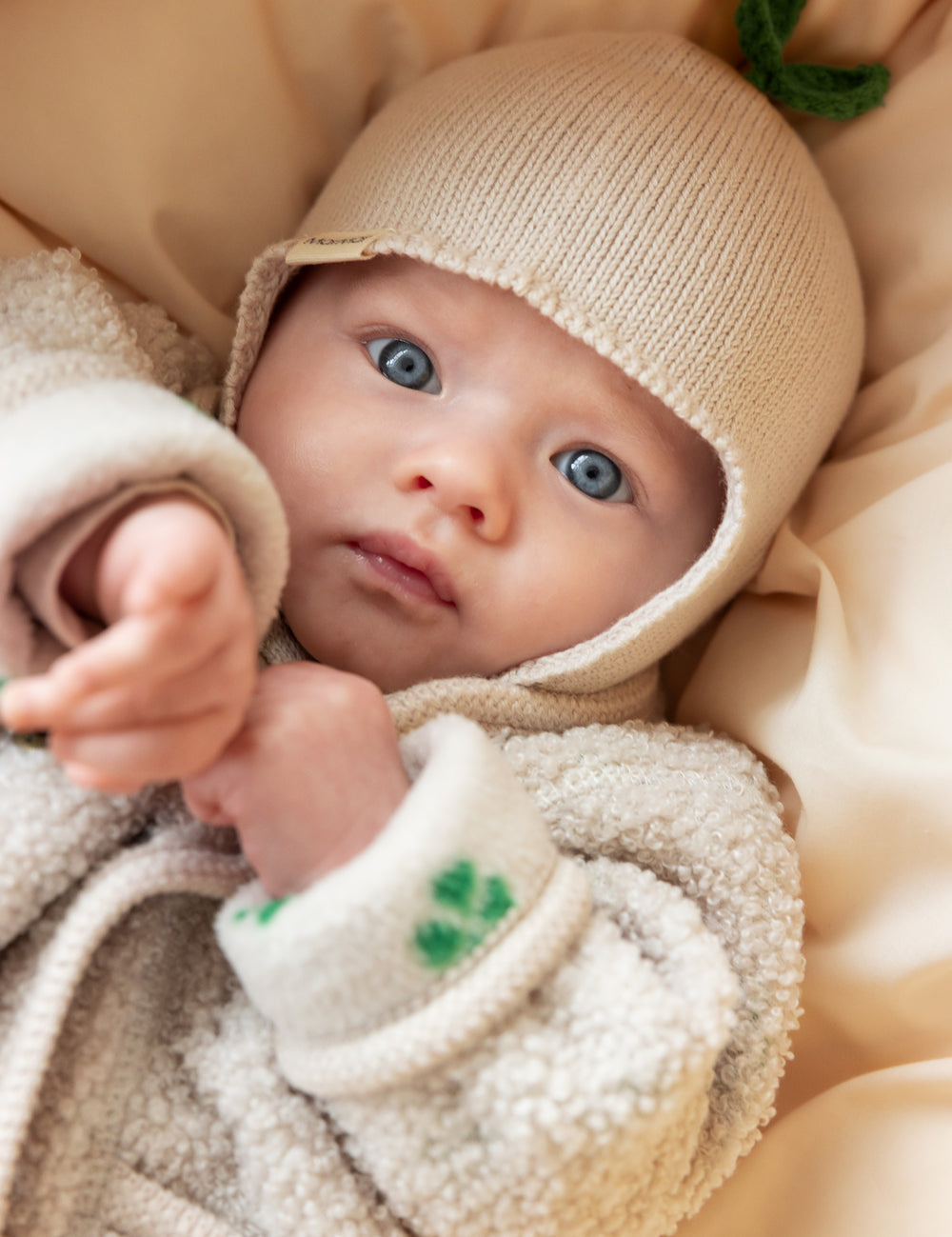 Baby winter outfit with matching knitted hat
