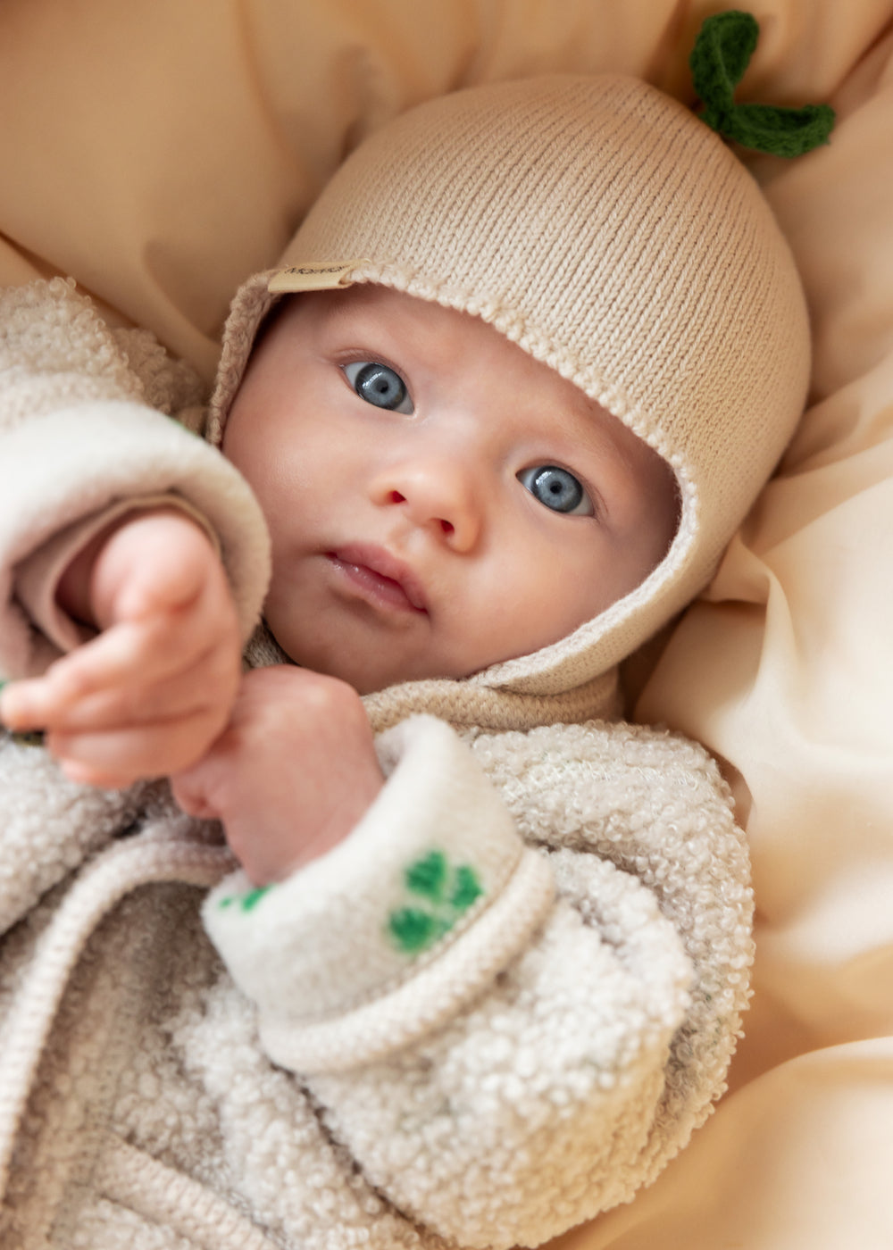 Baby winter outfit with matching knitted hat