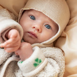 Baby winter outfit with matching knitted hat