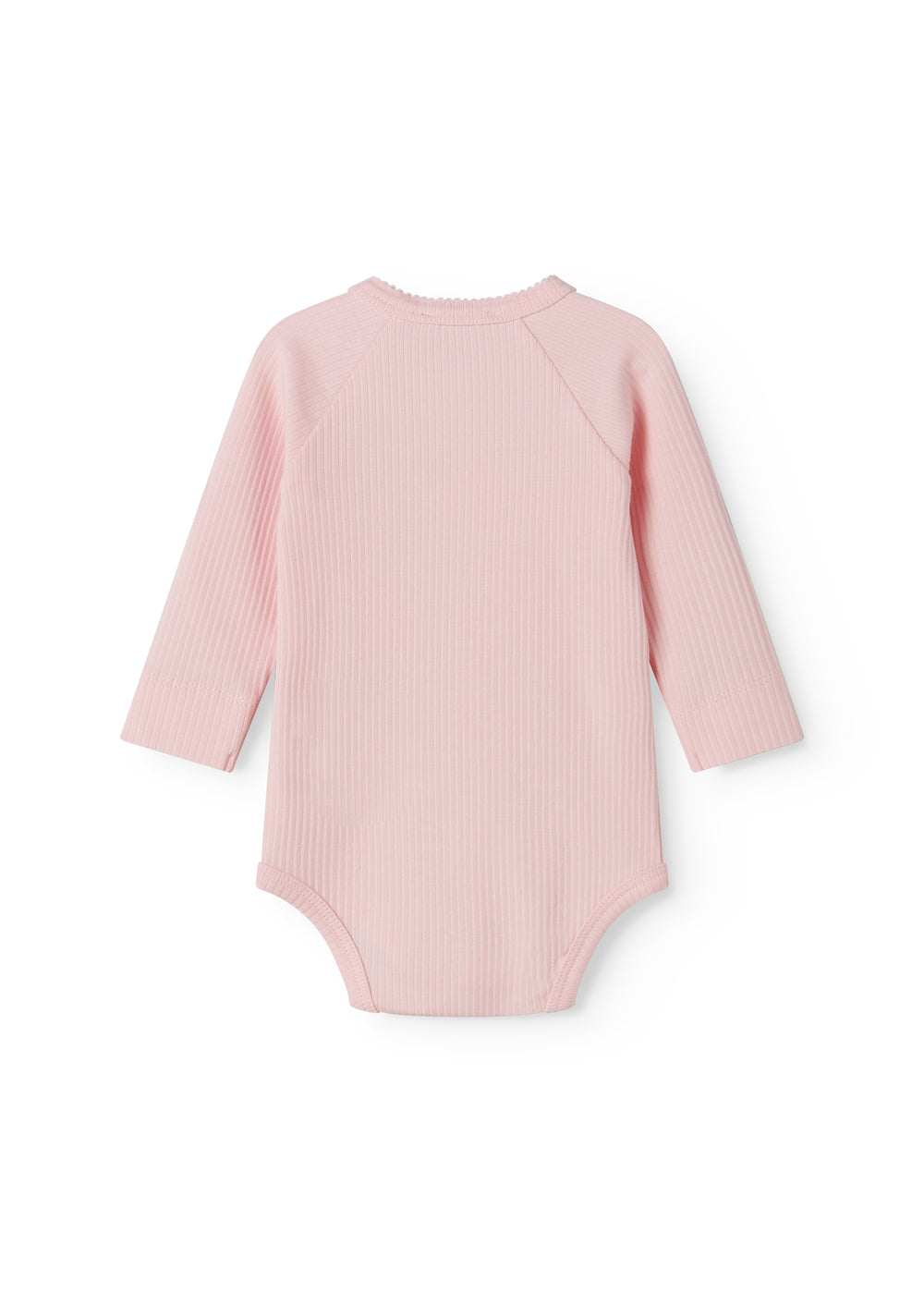 Langærmet lyserød baby bodystocking til nyfødte