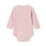 Langærmet lyserød baby bodystocking til nyfødte