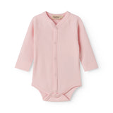 Red ribbed modal leggings for children.