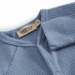 Lyseblå babybukser in ribbed modal.