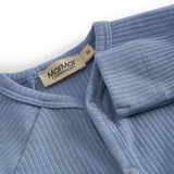 Lyseblå babybukser in ribbed modal.