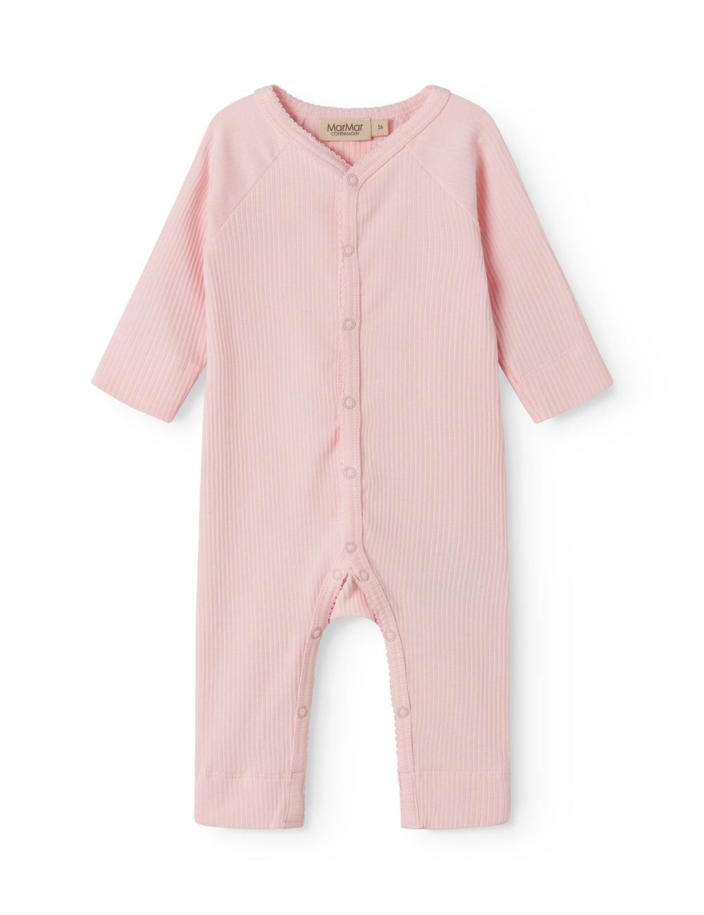 Red long-sleeved baby outfit with buttons