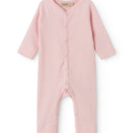 Red long-sleeved baby outfit with buttons