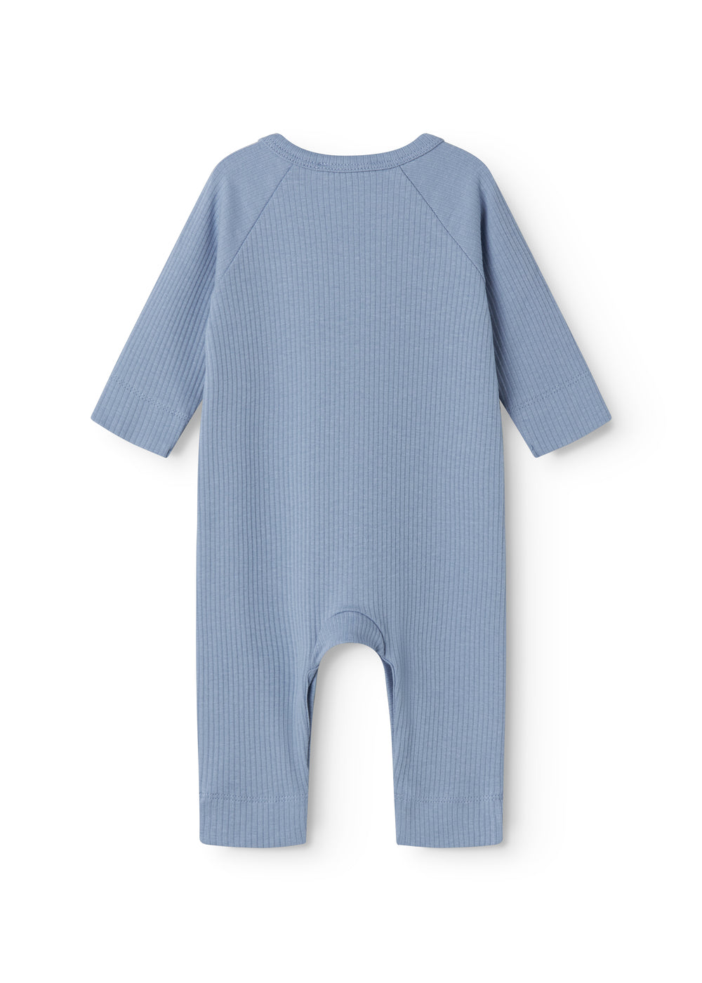 Lyseblå langærmet baby heldragt med knapper