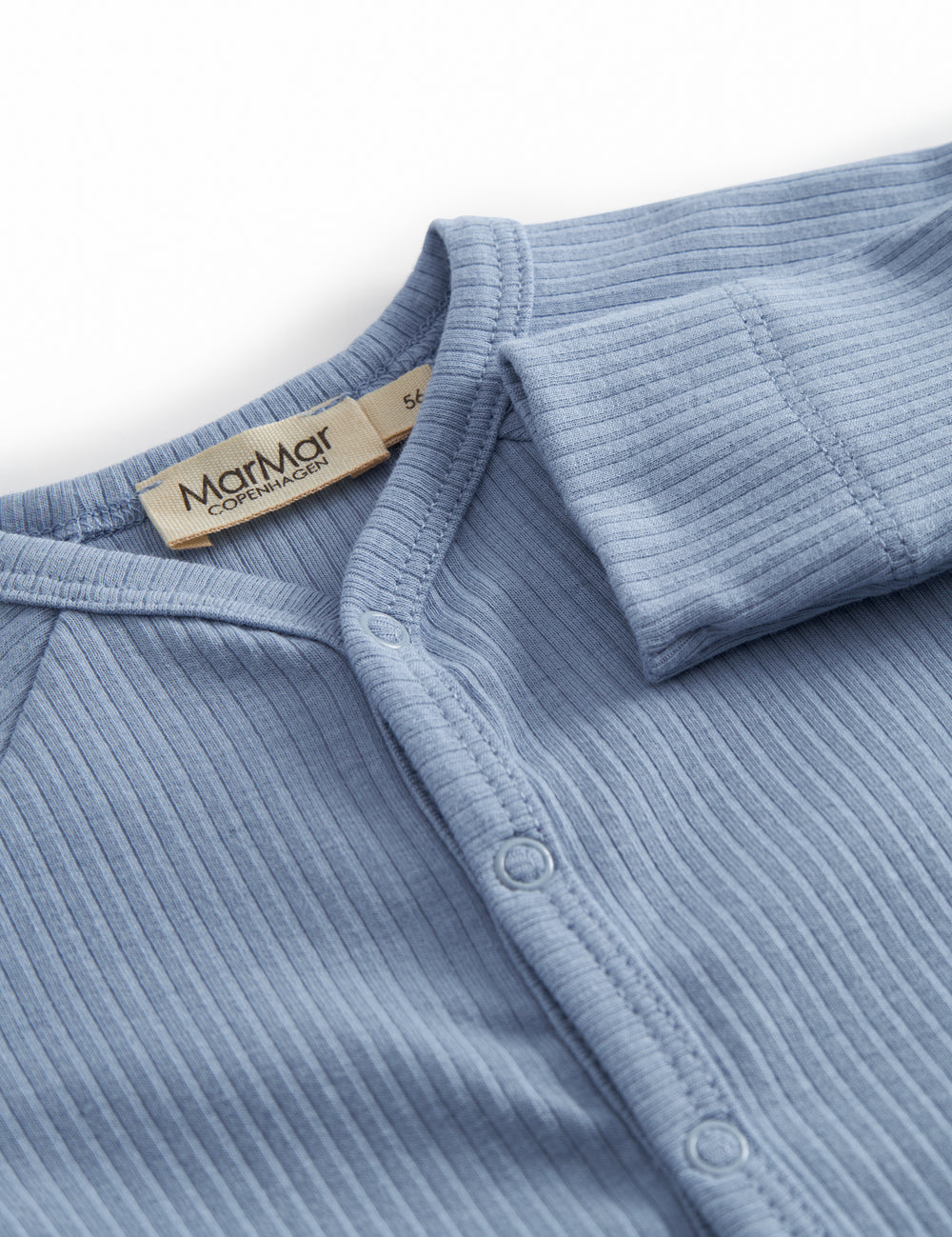 Light blue long-sleeved baby outfit with buttons