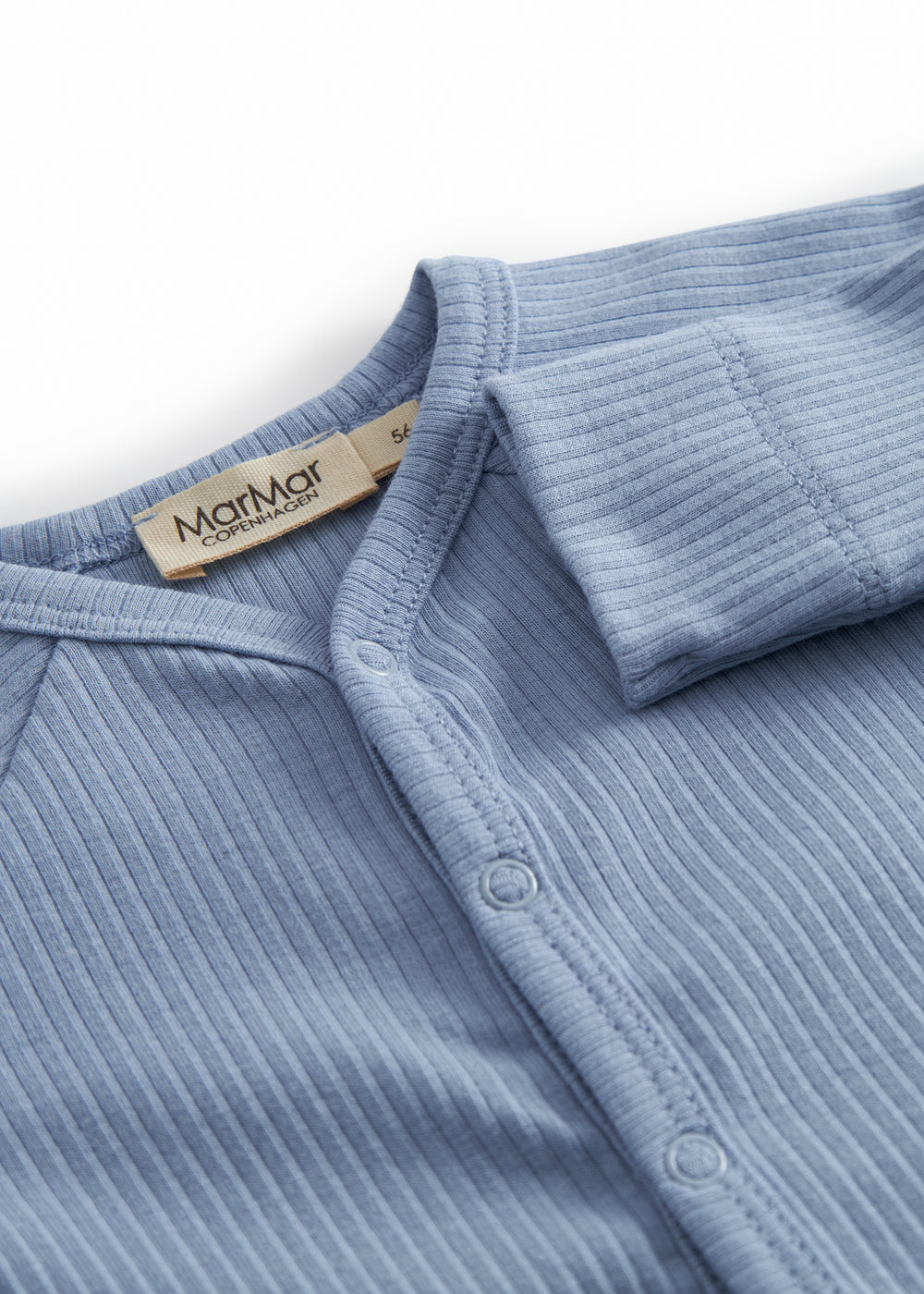 Light blue long-sleeved baby outfit with buttons