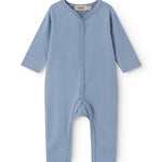 Light blue long-sleeved baby outfit with buttons