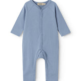 Light blue long-sleeved baby outfit with buttons