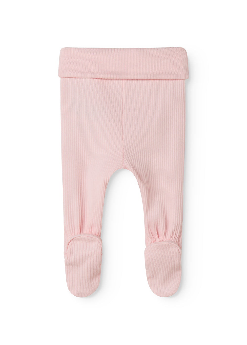Lyserøde babybukser med fødder til de nyfødte