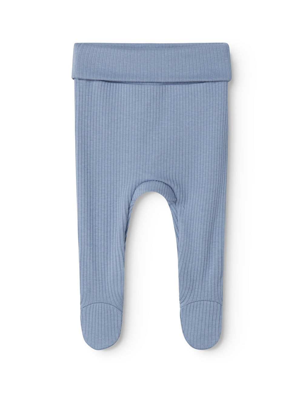 Light blue baby pants with feet for newborns