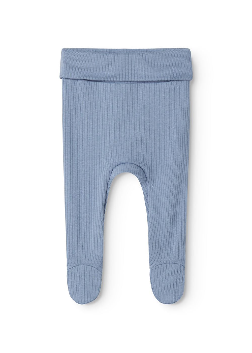 Light blue baby pants with feet for newborns